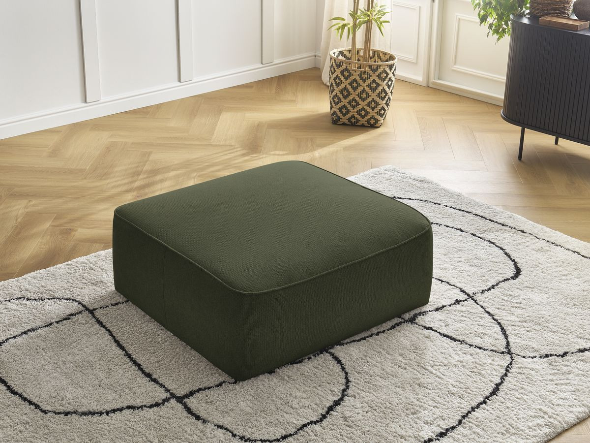 Bobochic Leopold Pouf Melange-Stoff Dunkelgrün