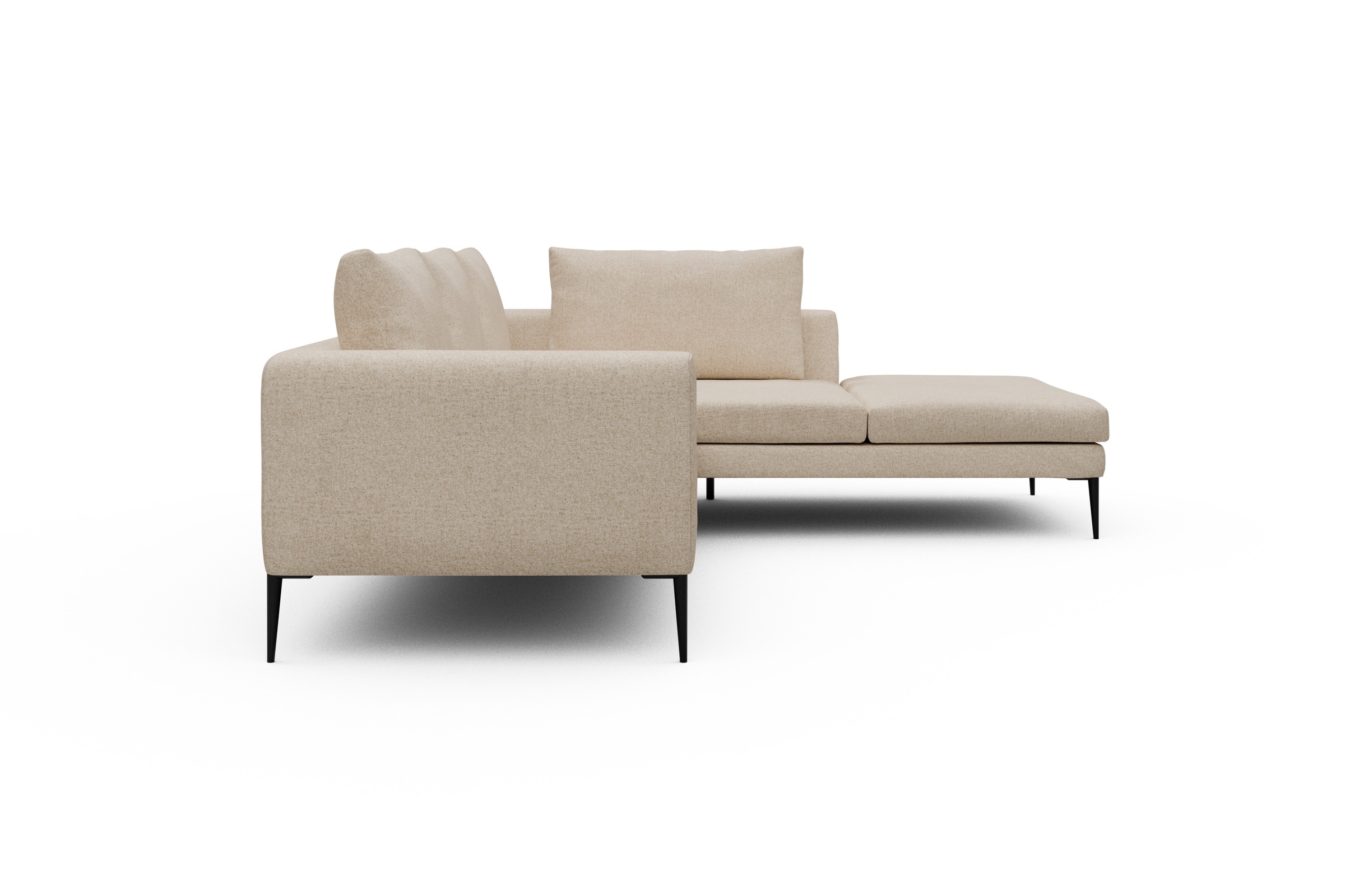 Ecksofa Paul Relax-Ecke rechts mit 2-Sitzer Casone-Natural-Beige