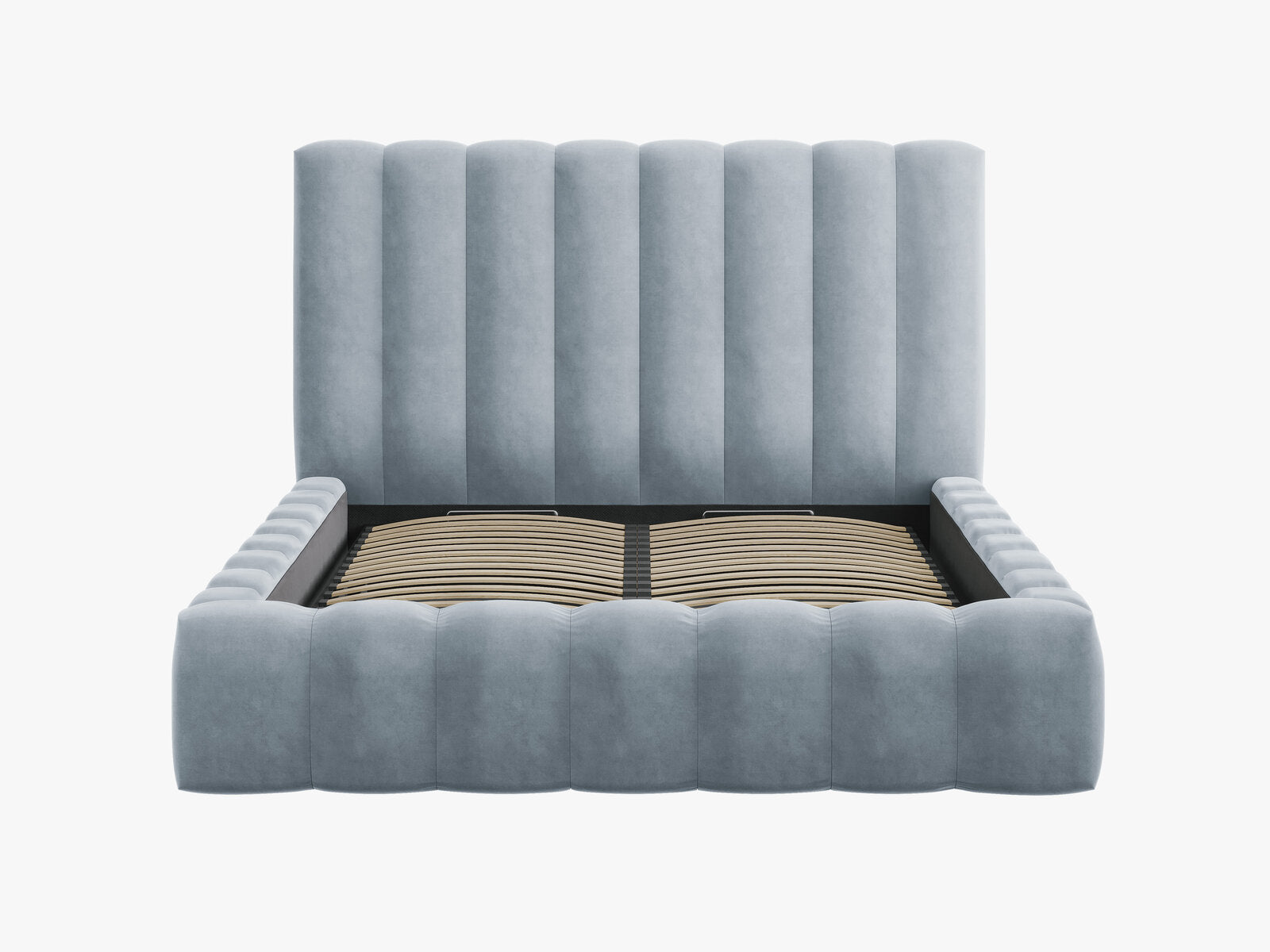Micadoni Bett Kelp Samt Bluvel Hellblau 140x200