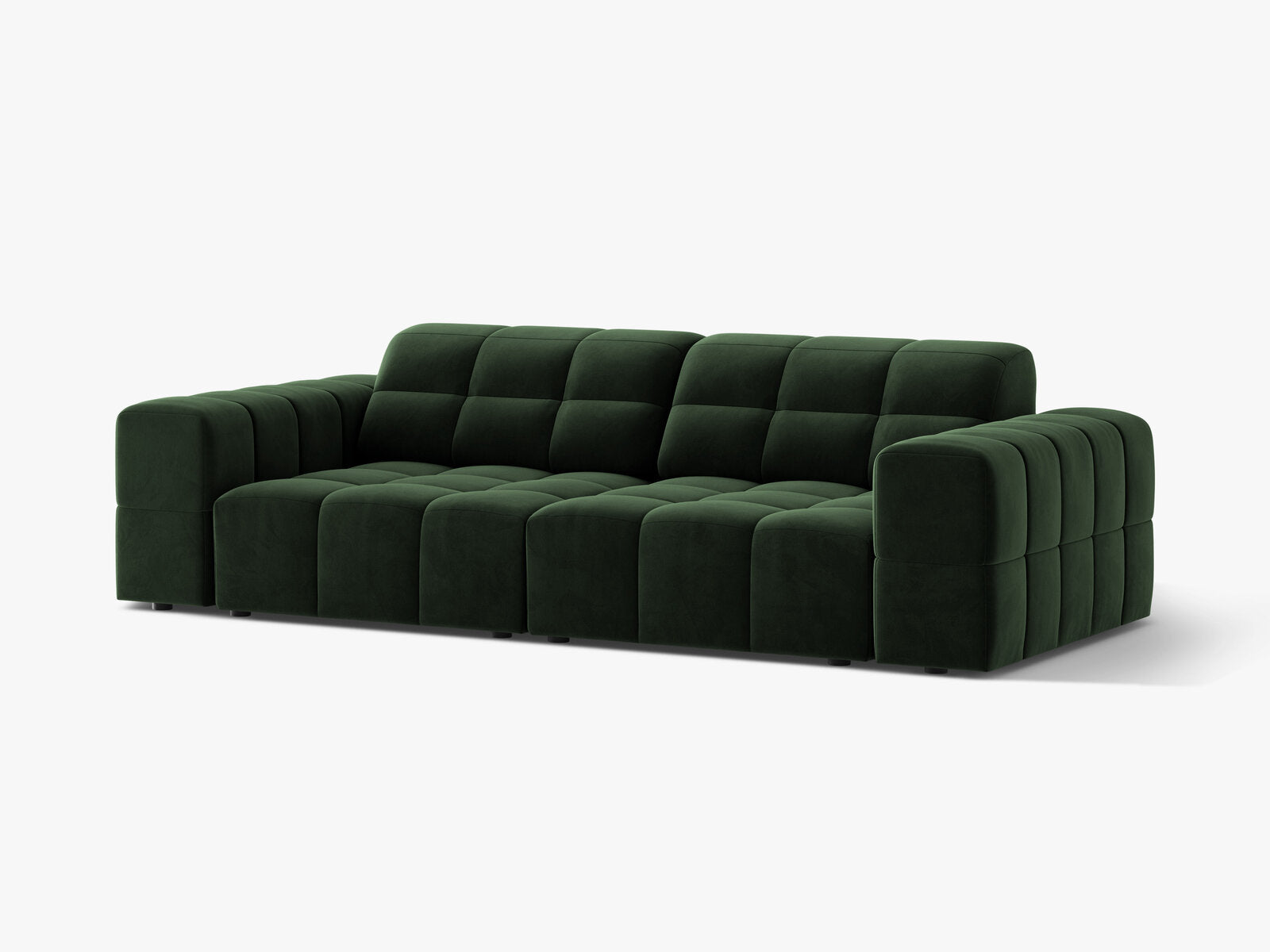 Micadoni Sofa Jennifer 3-Sitzer Samt Venus Flaschengrün