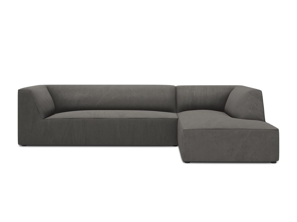 Cosmopolitan Design Ecksofa Siena 4-Sitzer Kord Scala Dunkelgrau Rechts