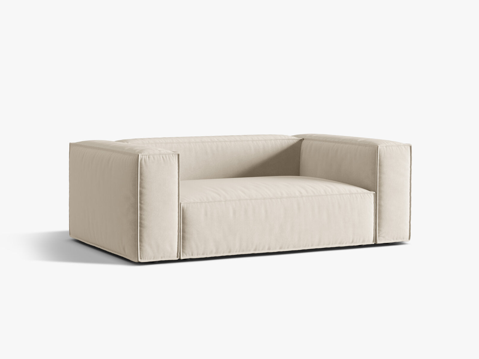 Micadoni Sofa Nuria 2-Sitzer Samt Beige