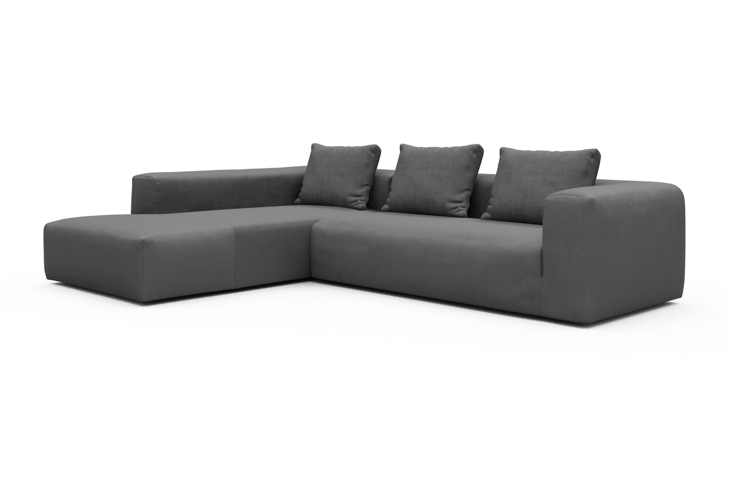 Ecksofa Fred Relax-Ecke links mit 2,5-Sitzer Cordufine-Grey