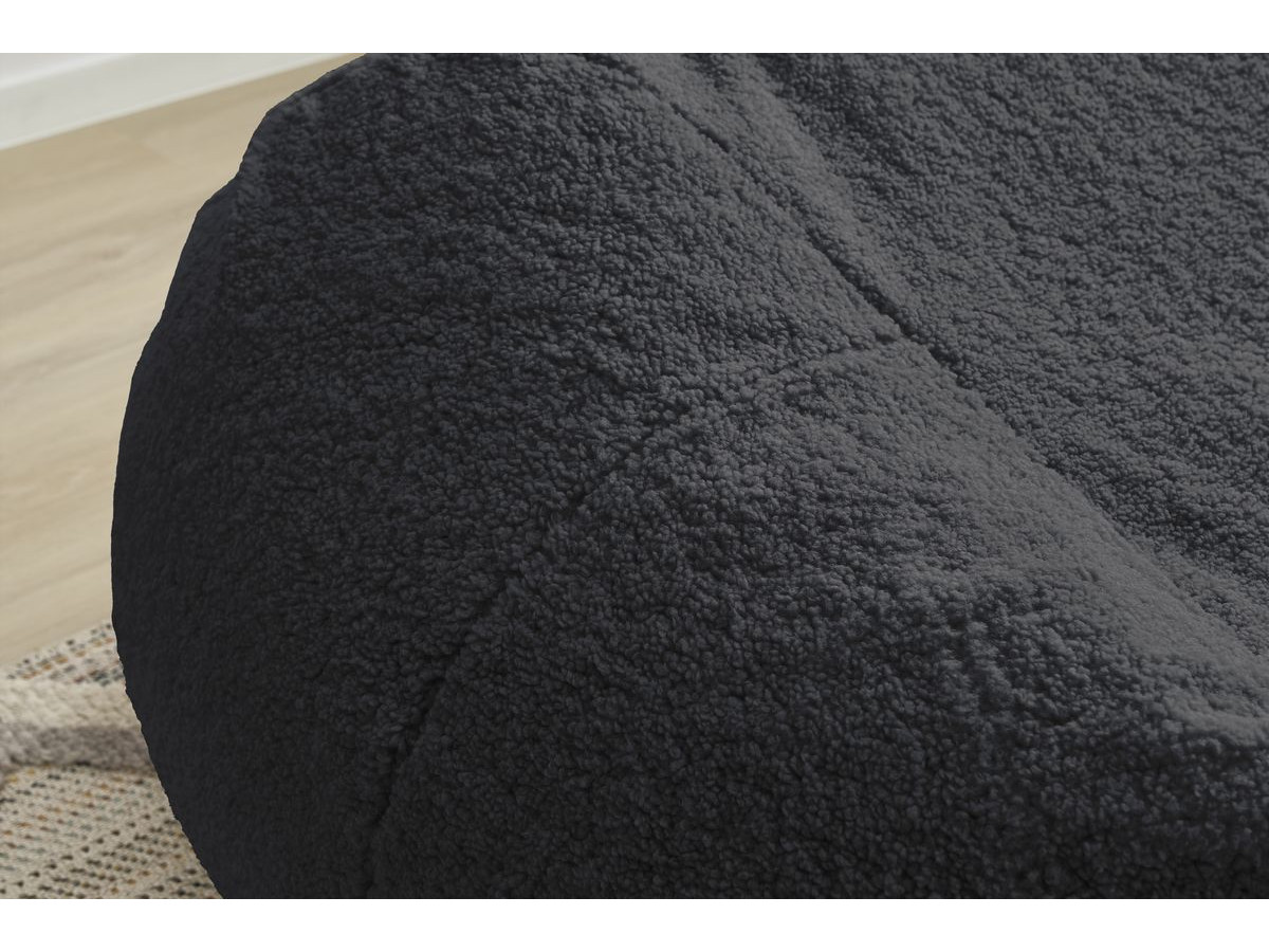 Bobochic Meribel Pouf Bouclé-Stoff Schwarz