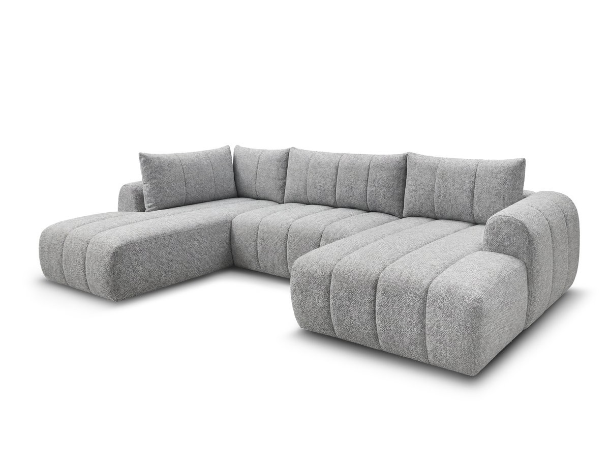 Bobochic Nesty Wohnlandschaft Melange-Stoff Hellgrau Ecke rechts
