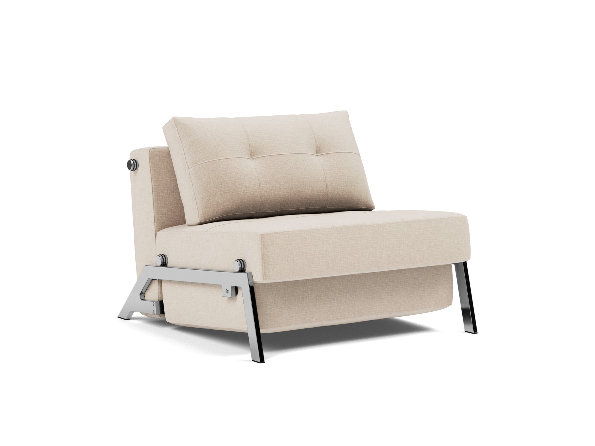Schlafsessel Cubed 90 Chenille Esina 410-Almond-Beige Beine Chrom