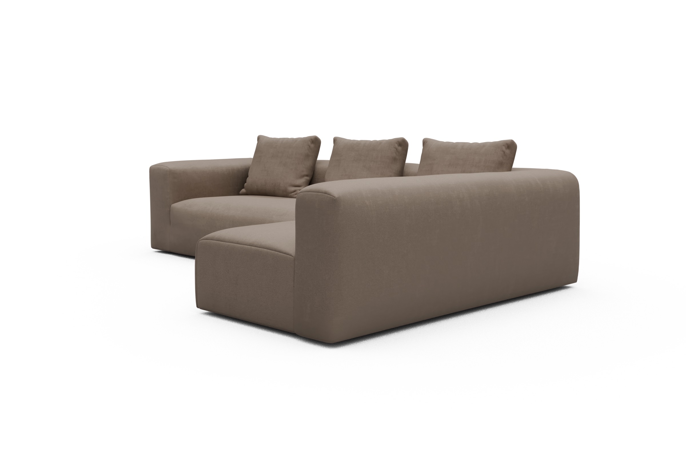Ecksofa Fred 2x 2,5-Sitzer rechts offen Cordufine-Biege