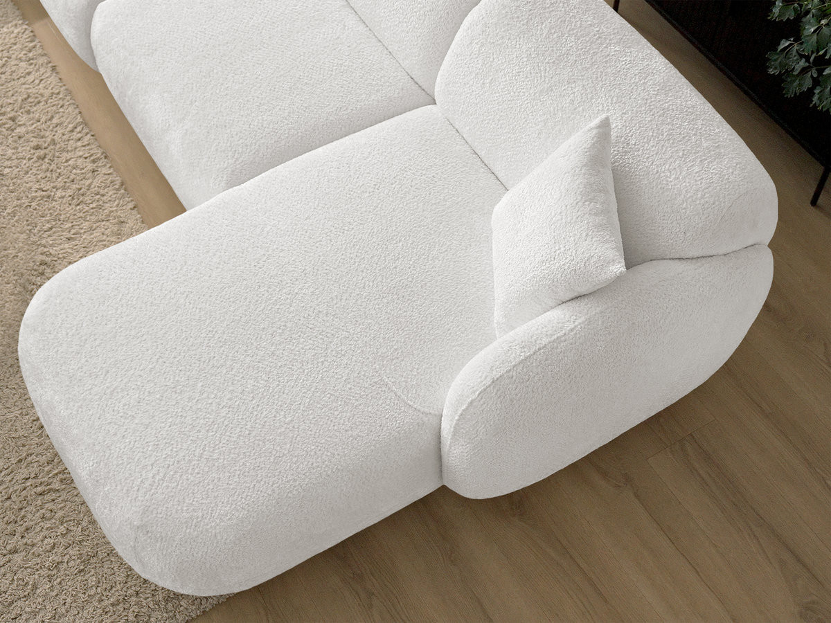 Bobochic Anda Wohnlandschaft mit Pouf 373 × 289 cm Chenille Weiß Ecke links