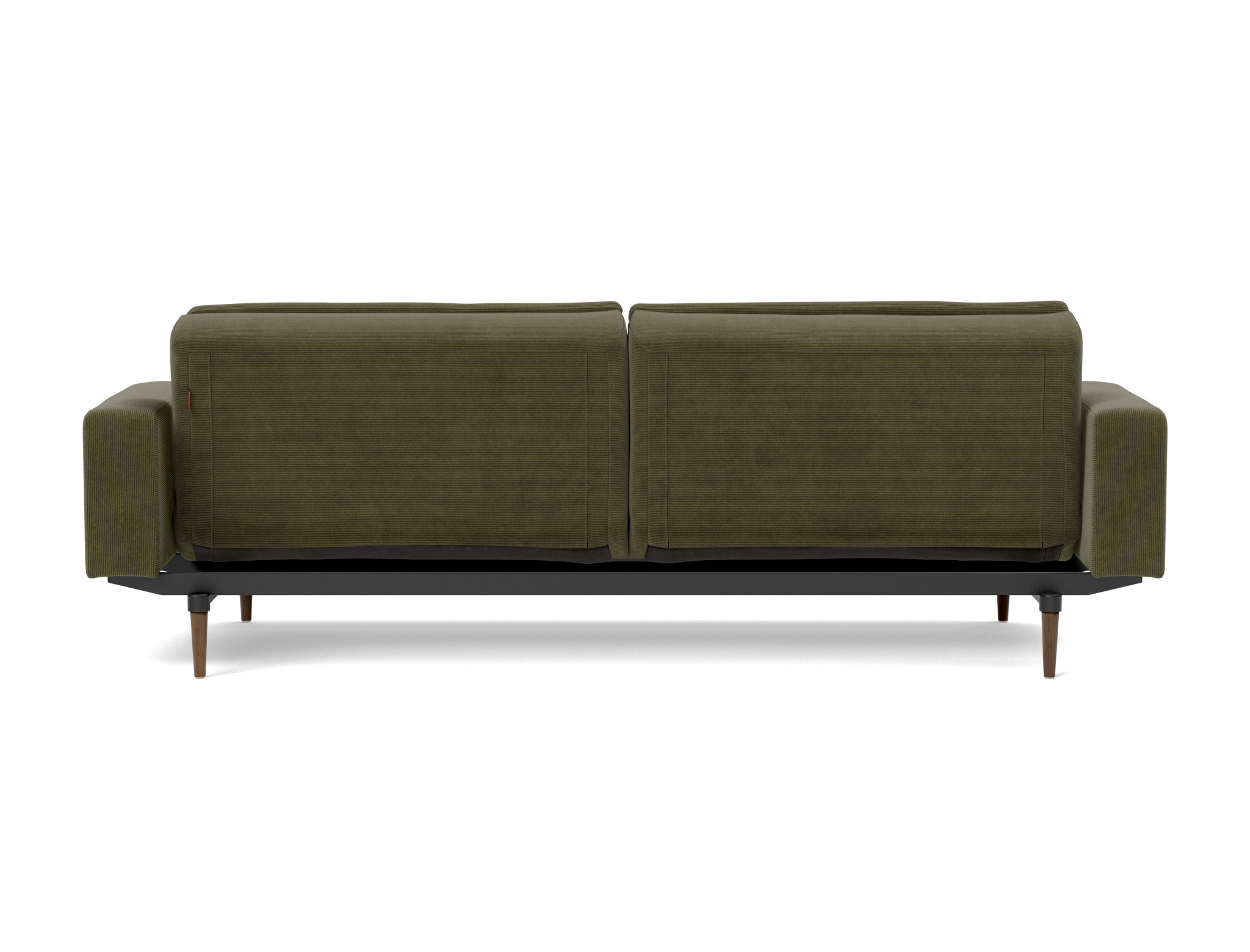 Schlafsofa Dublexo mit Armlehnen Kord Cordufine 316-Pine-Green Beine Styletto Eiche dunkel