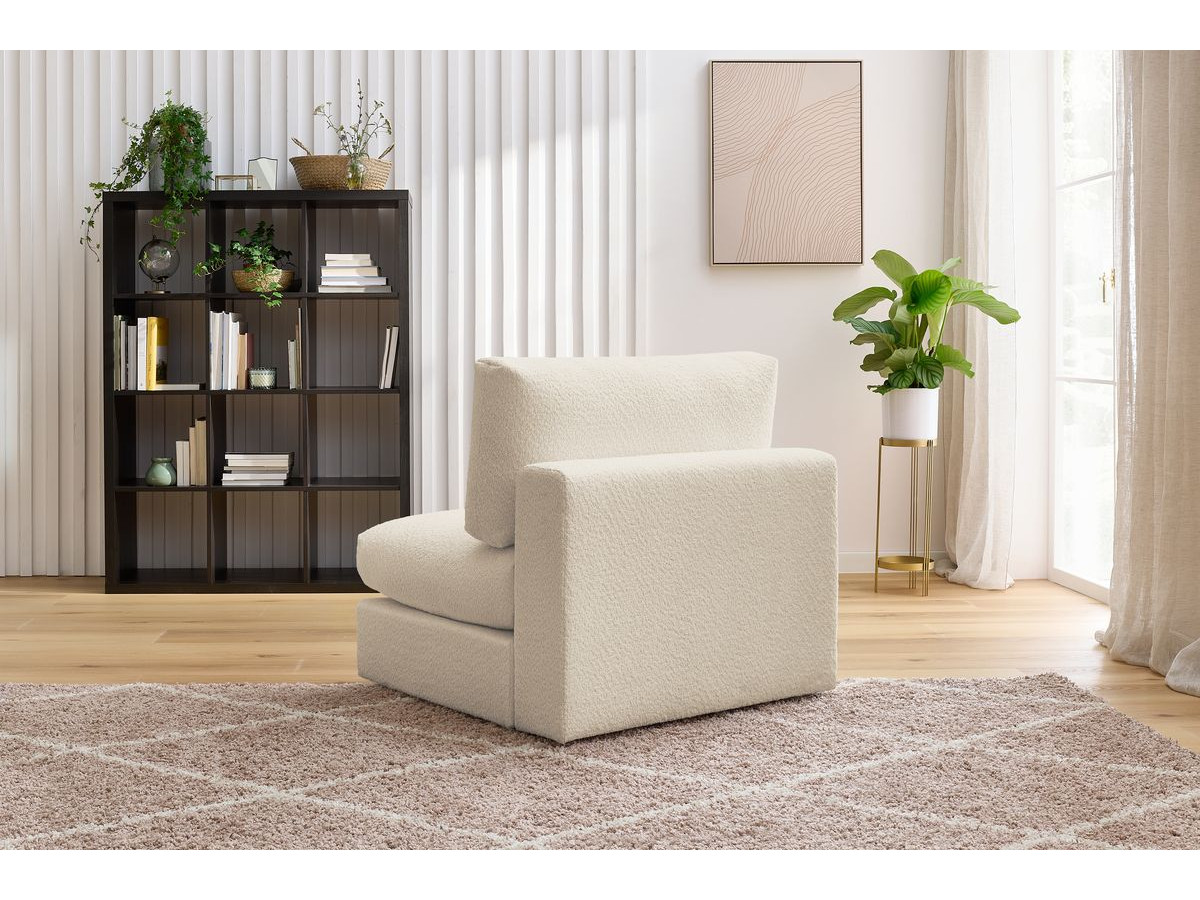 Bobochic Paris Sofamodul 1-Sitzer Bouclé-Stoff Beige