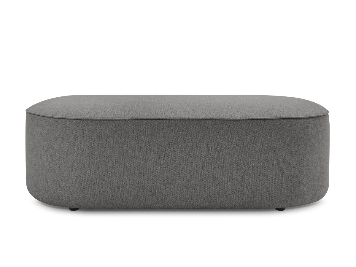 Bobochic Rousseau Pouf Melange-Stoff Dunkelgrau