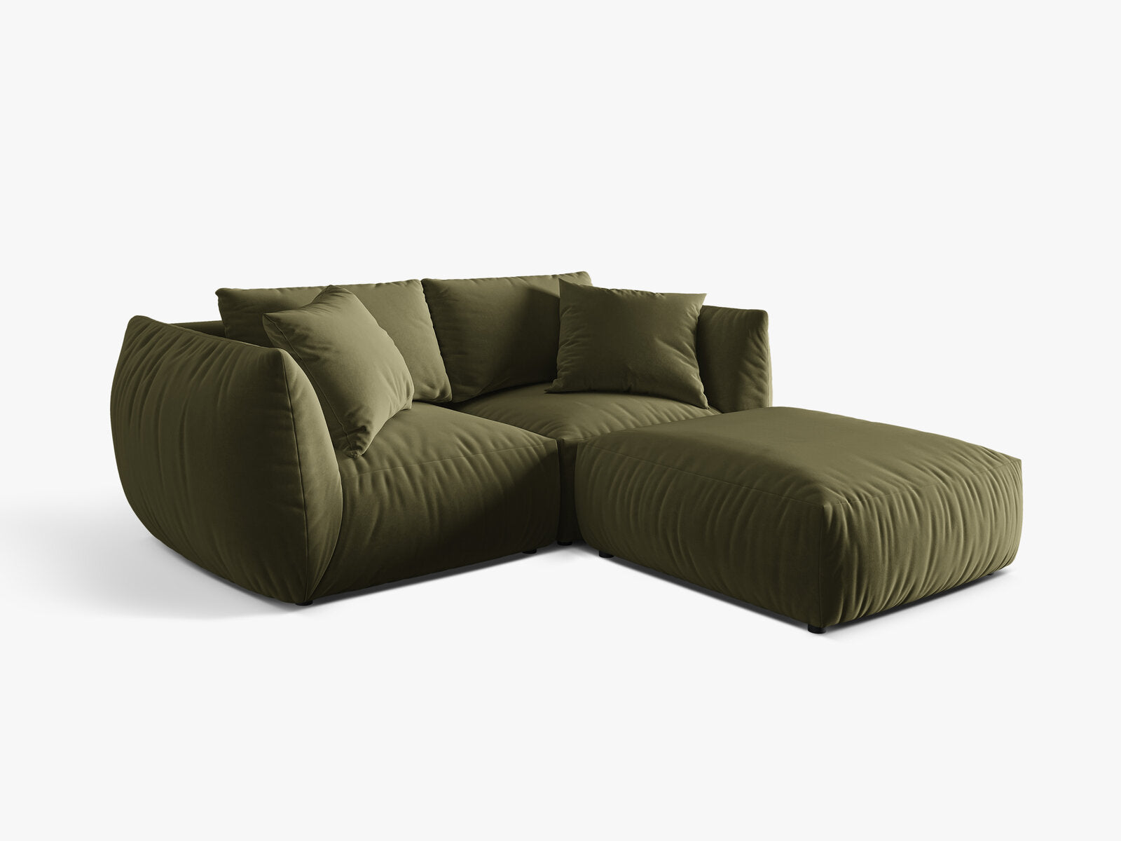 Micadoni Modulares Sofa Chris 4-Sitzer Samt Hellgrün
