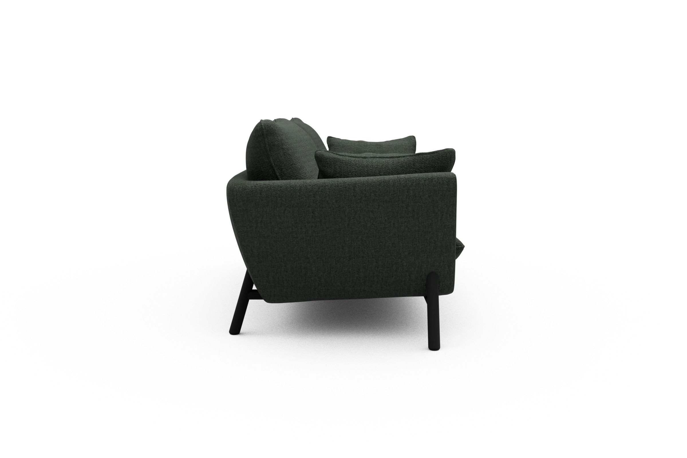 Sofa Emil 3-Sitzer Beinfarbe Eiche Schwarz Aivi-Pine-Green