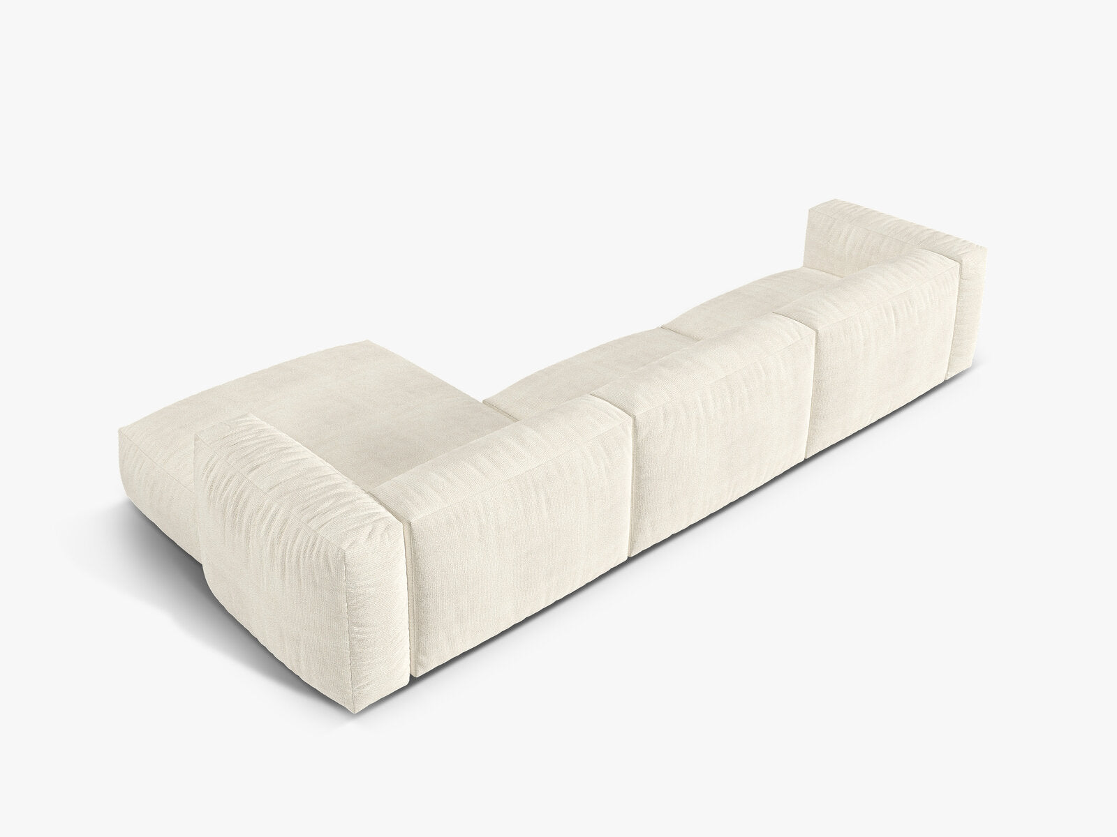 Micadoni Ecksofa Martina 3-Sitzer Rechts Boucle Monet Elfenbein
