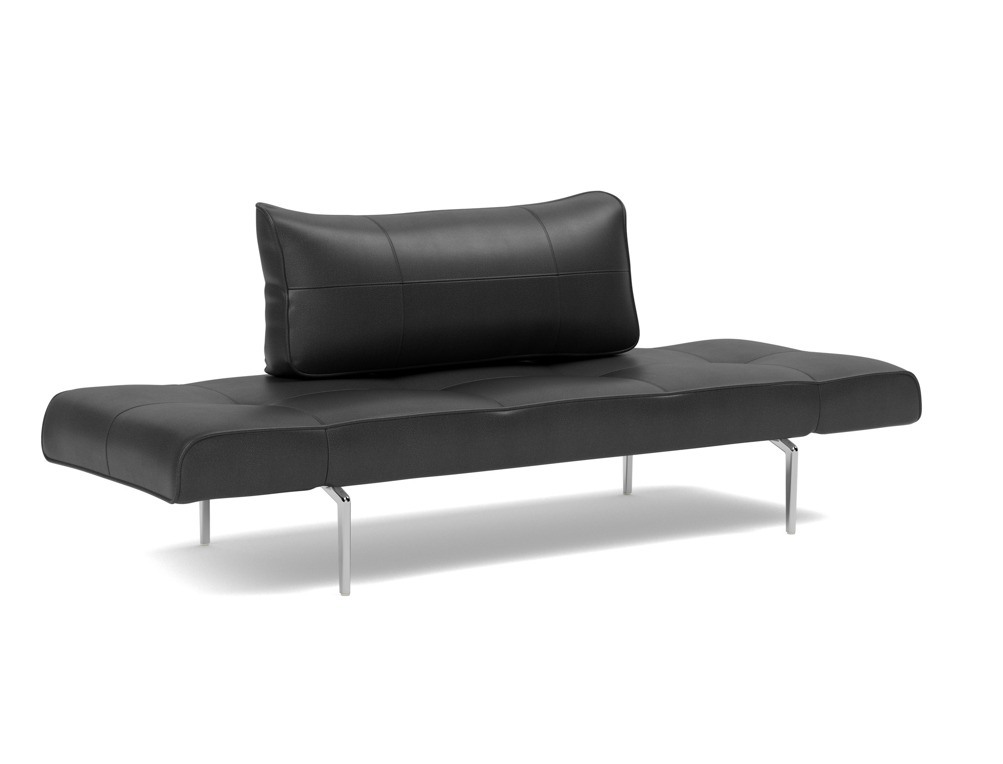 Tagesbett Zeal Lederoptik Faunal 550-Black Beine Straw Aluminium