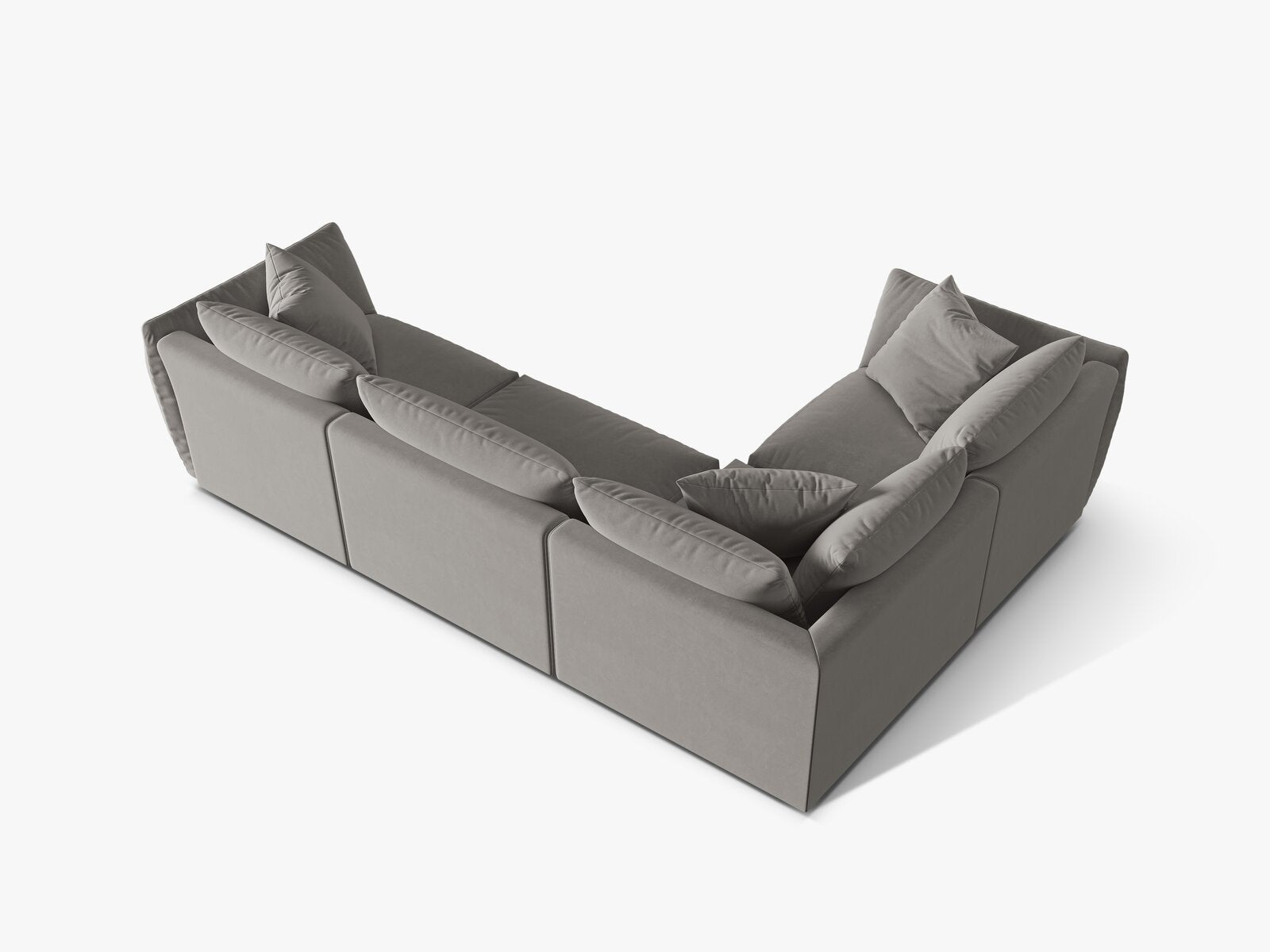 Micadoni Ecksofa Chris 4-Sitzer Links Samt Grau