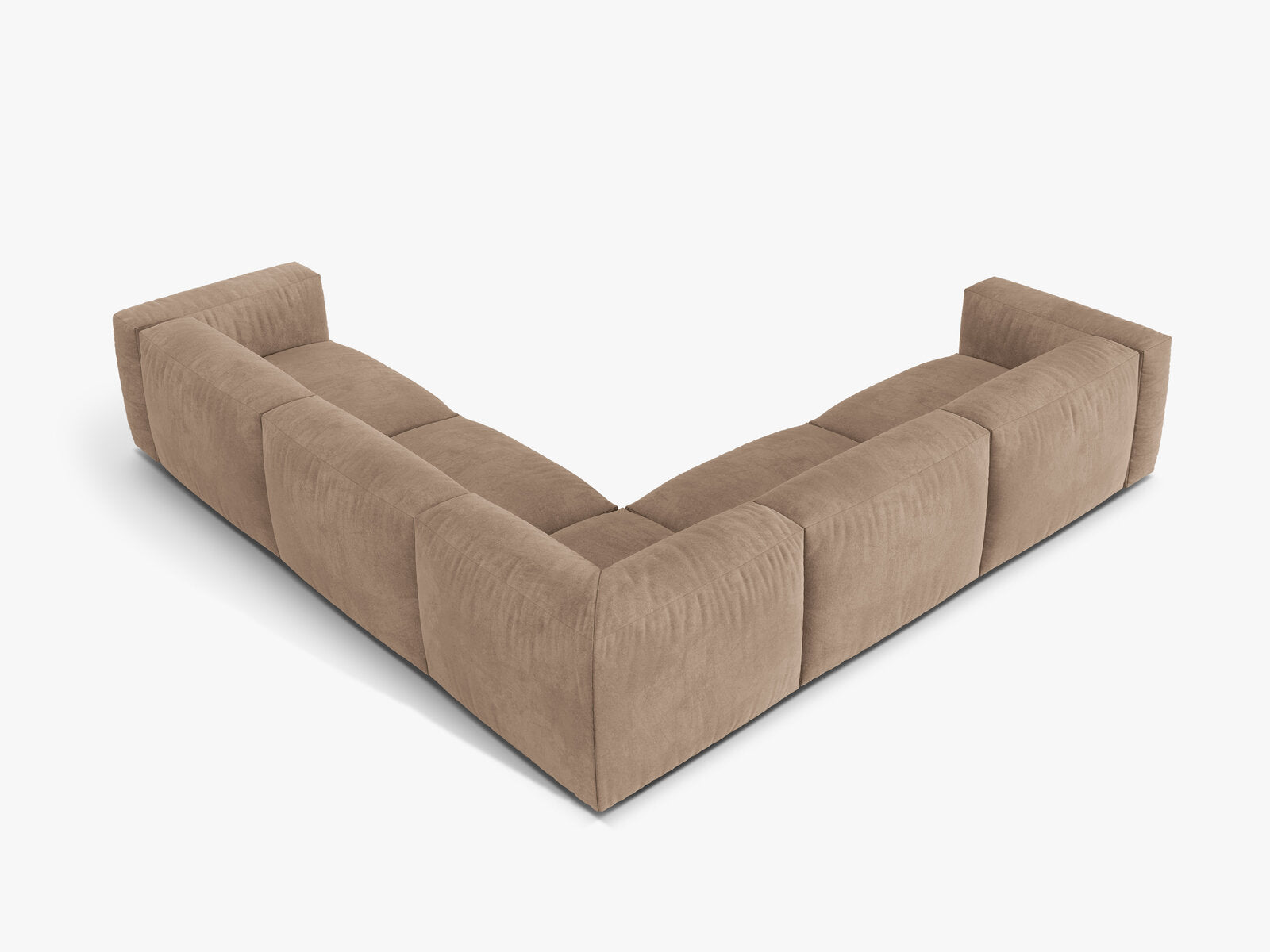 Micadoni modulares symmetrisches Ecksofa XL Martina 5-Sitzer Samt Vogue Dunkelbeige