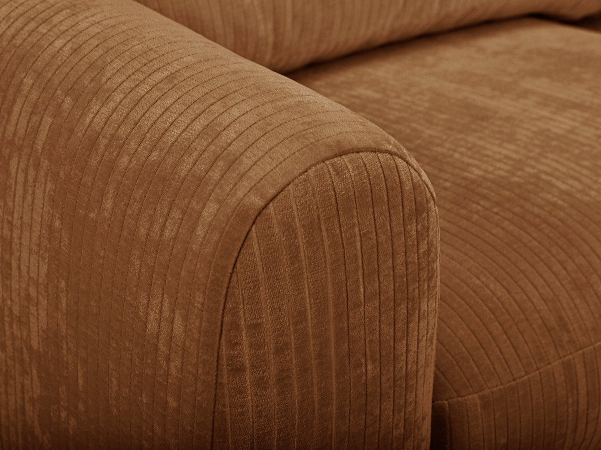 Bobochic Archi Schlafsofa 3-Sitzer Cordsamt Orange, Liegefläche 140 × 190 cm