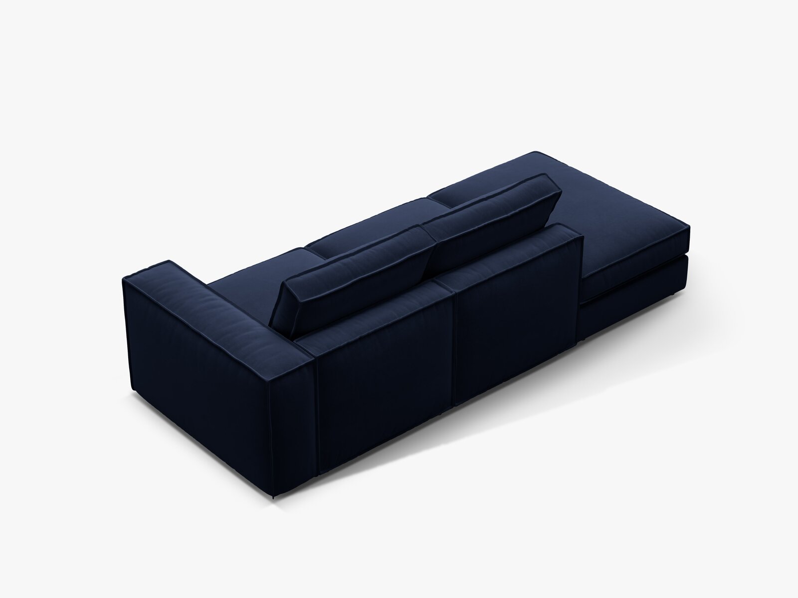 Micadoni modulares offenes Sofa Pola 3-Sitzer Links Samt Salvador Königsblau