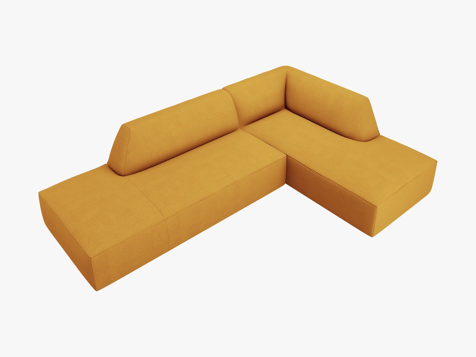 Micadoni Ecksofa Ruby 4-Sitzer Rechts Strukturierter Stoff Ottawa Gelb
