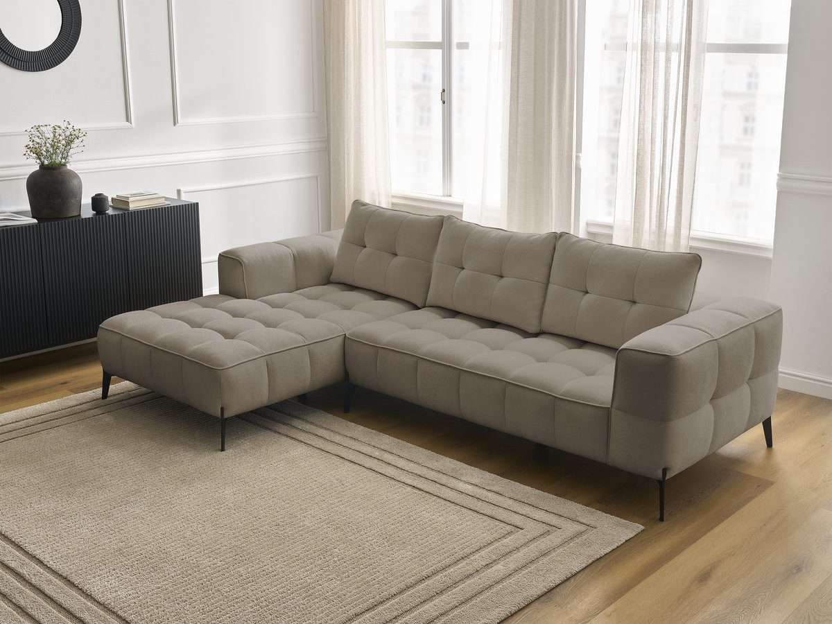 Bobochic Anis Ecksofa Strukturstoff Taupe Ecke links