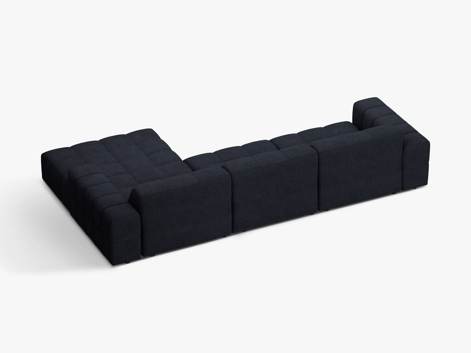 Micadoni Ecksofa Jennifer 4-Sitzer Chenille Eden Marineblau Rechts