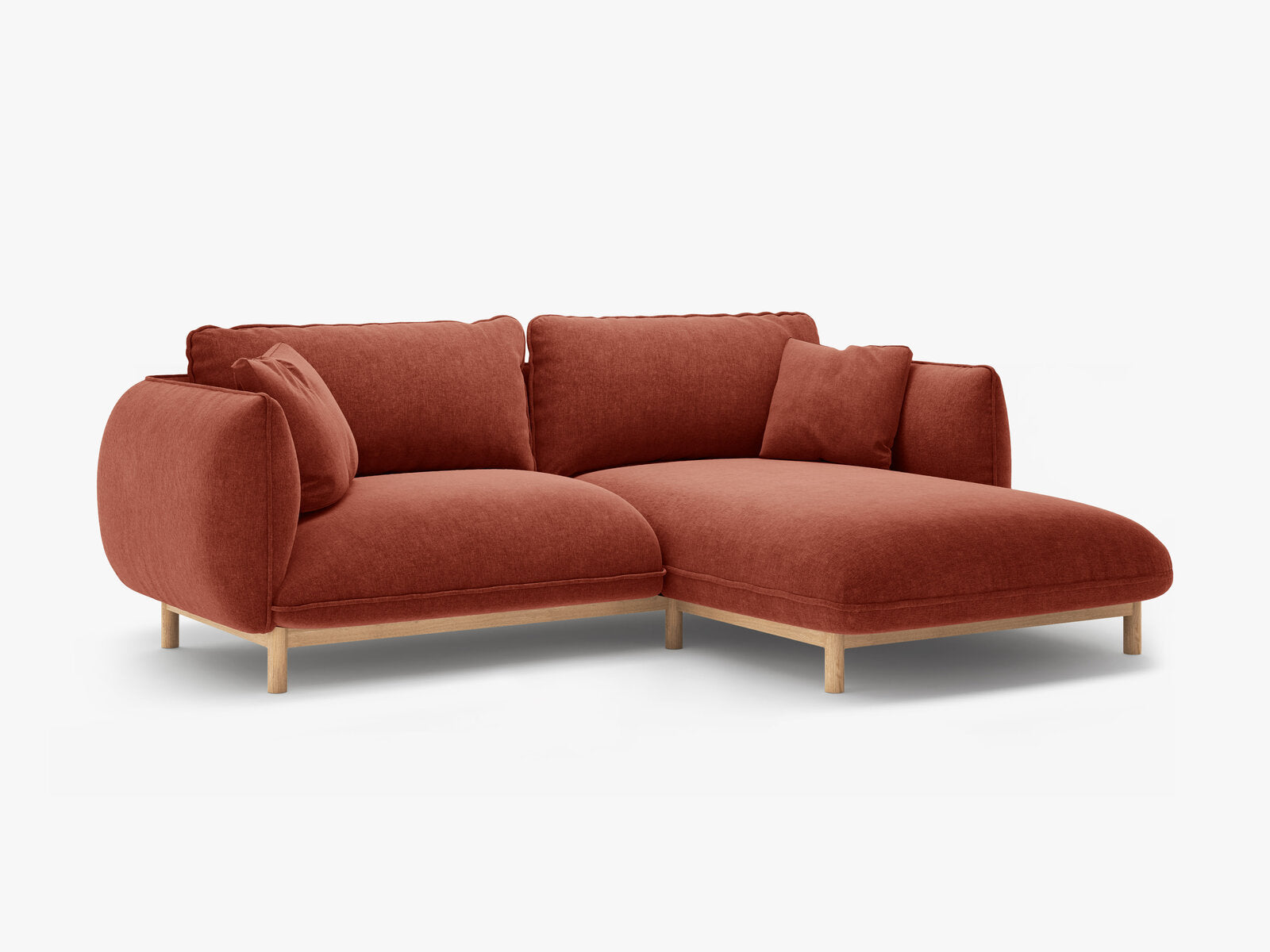 Micadoni Ada Ecksofa 3-Sitzer Rechts Strukturierter Stoff Wind Kastanienbraun