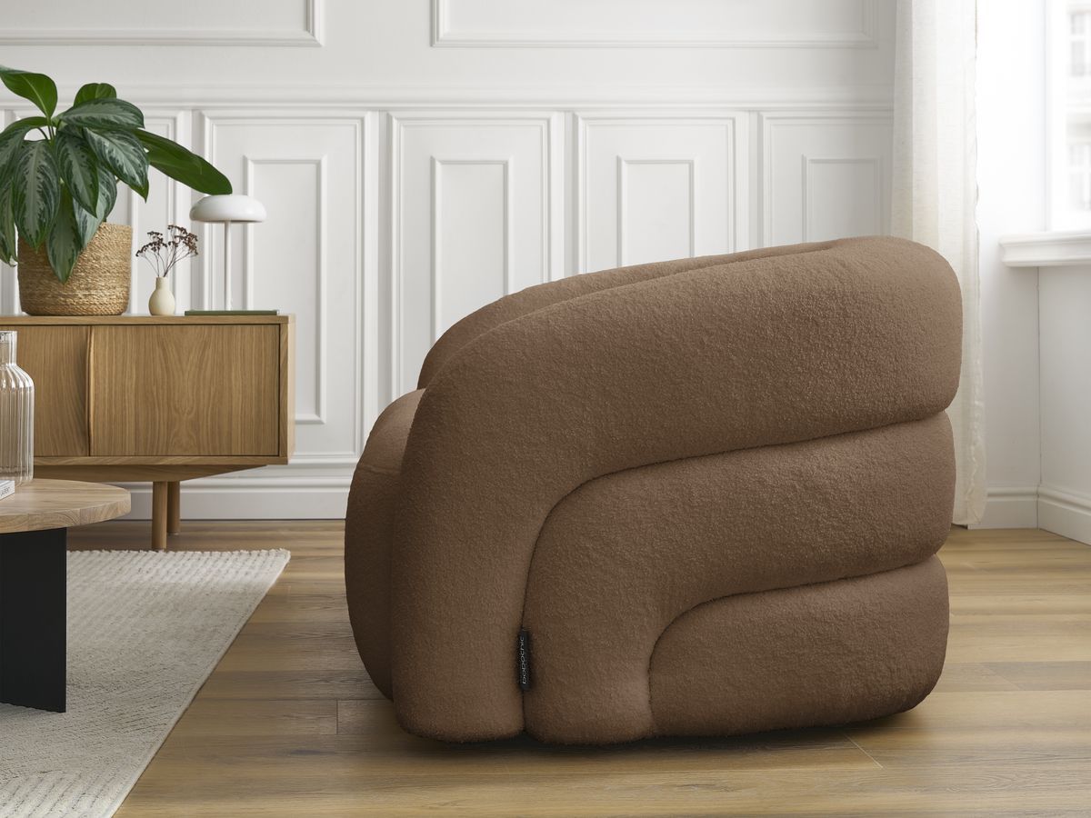 Bobochic Elina Sofa 2-Sitzer Bouclé-Stoff Braun