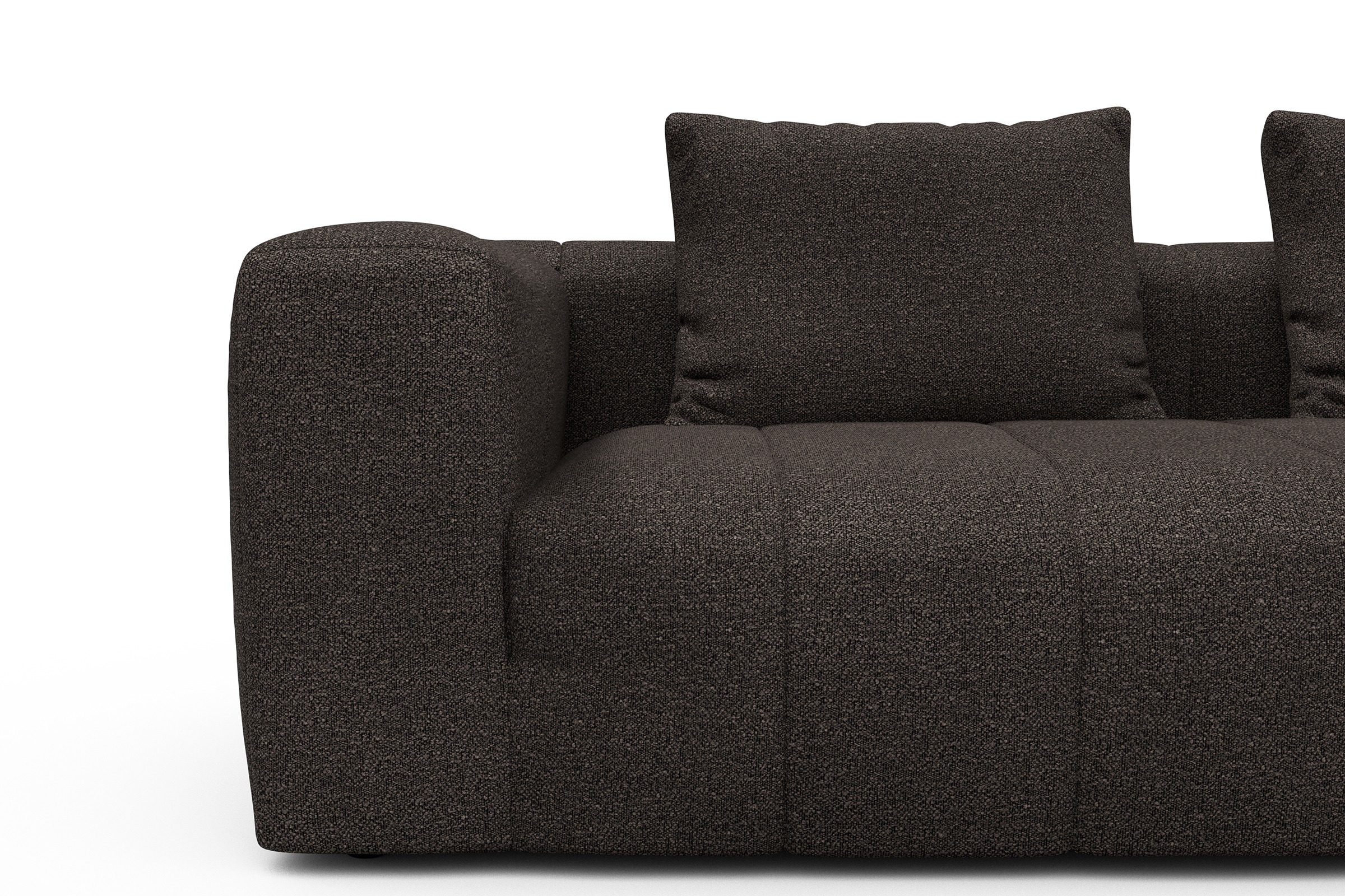Ecksofa Hugo 2x 2,5-Sitzer Armlehne links Boucle-Taupe