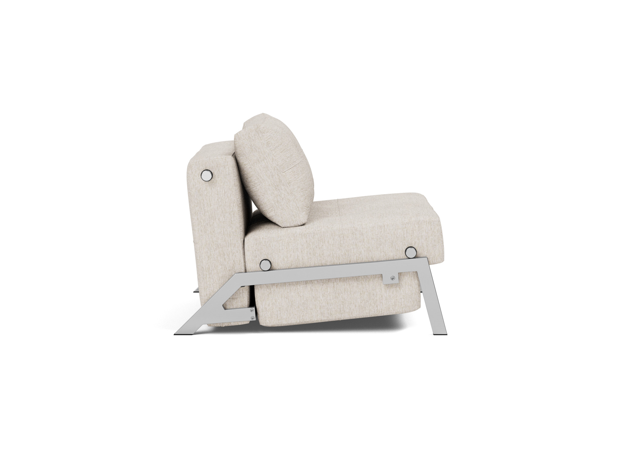 Schlafsessel Cubed 90 Chenille Yuveno 470-Natural Beine Chrom