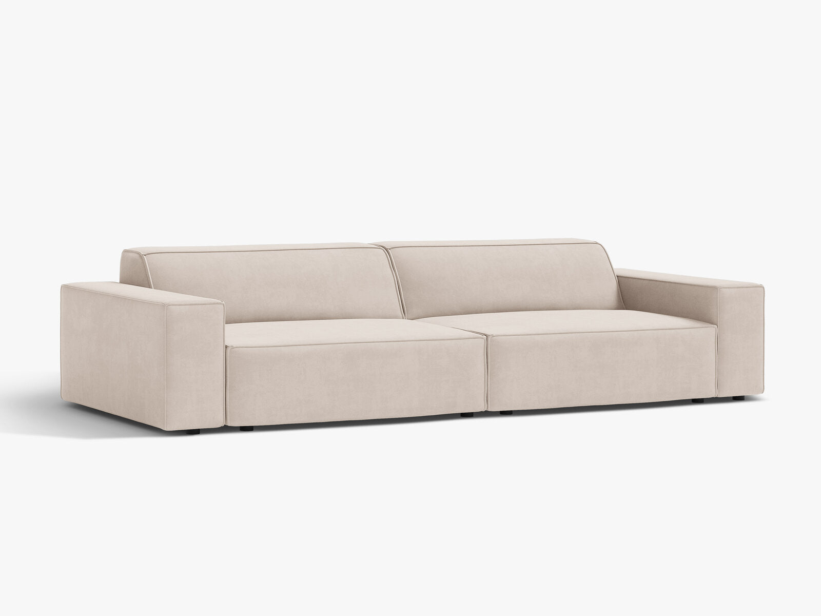 Micadoni Sofa Jodie 4-Sitzer Samt Venus Helles Beige