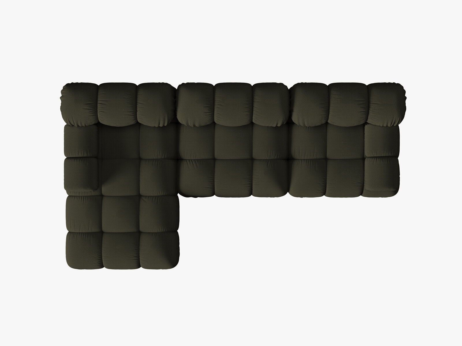 Micadoni Modulares Ecksofa Bellis 4-Sitzer Links 3D-Stoff Sonic Amazonas Grün
