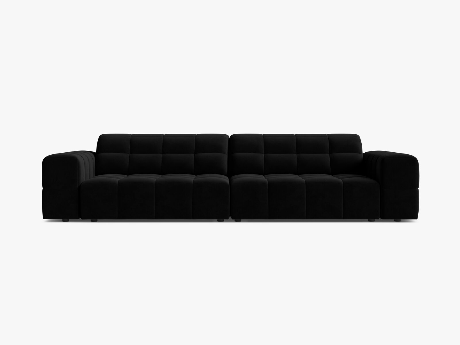 Micadoni Sofa Jennifer 4-Sitzer Samt Bluvel Schwarz