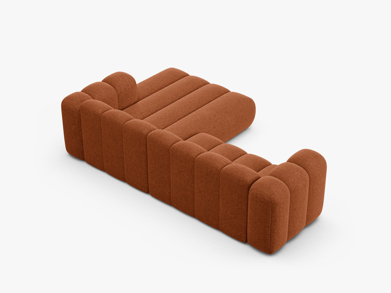 Micadoni Modulares Ecksofa Lupine 4-Sitzer mittelgroß Rechts Chenille Eden Ziegel