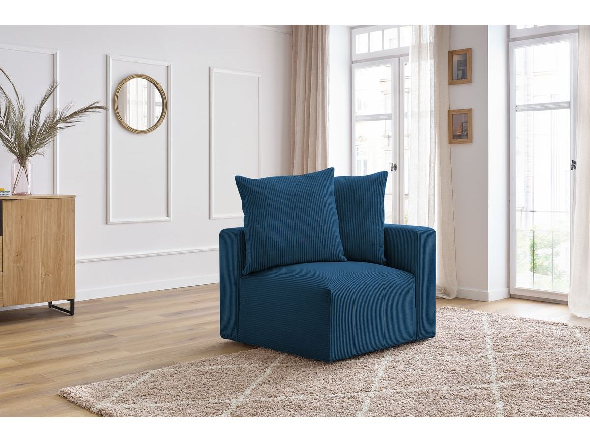 Bobochic Voltaire Eckmodul Cordsamt Dunkelblau Ecke rechts