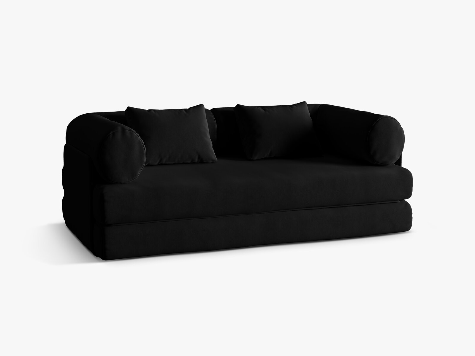 Micadoni Sofa Dreamy 3-Sitzer mit Schlaffunktion Samt Salvador Schwarz
