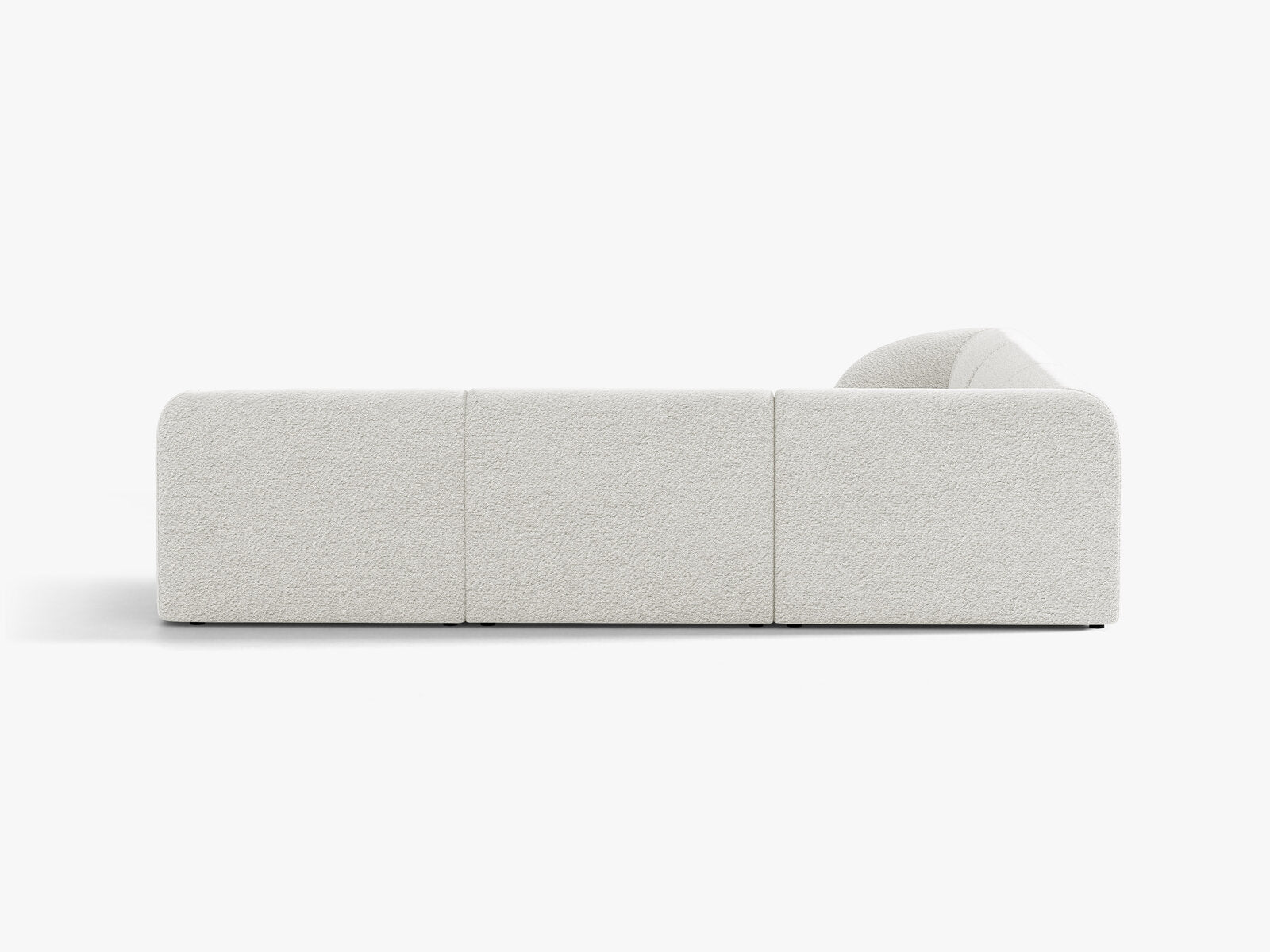 Micadoni 5-Sitzer Symmetrisches Ecksofa Miley Boucle Baloo Weiß