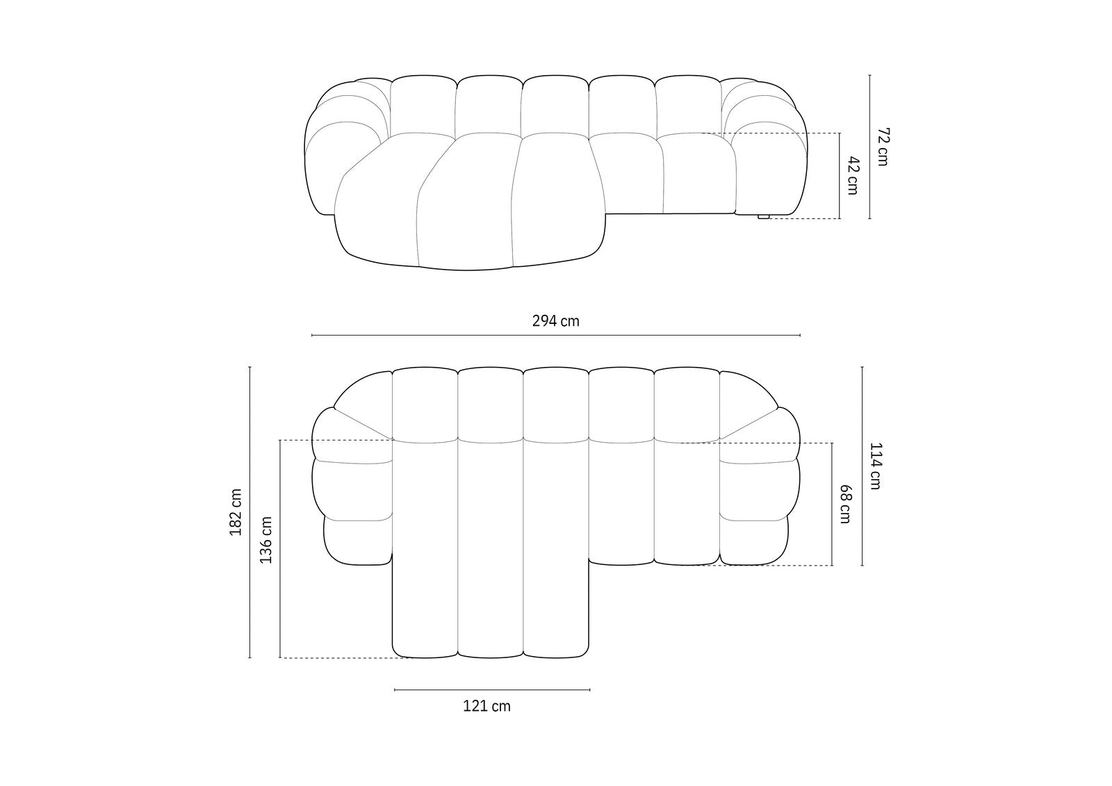 Micadoni Ecksofa Diana 3-Sitzer Links Samt Beige