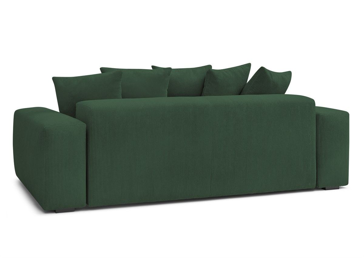 Bobochic Voltaire Schlafsofa 4-Sitzer mit Bettkasten und Pouf Cordsamt Grün