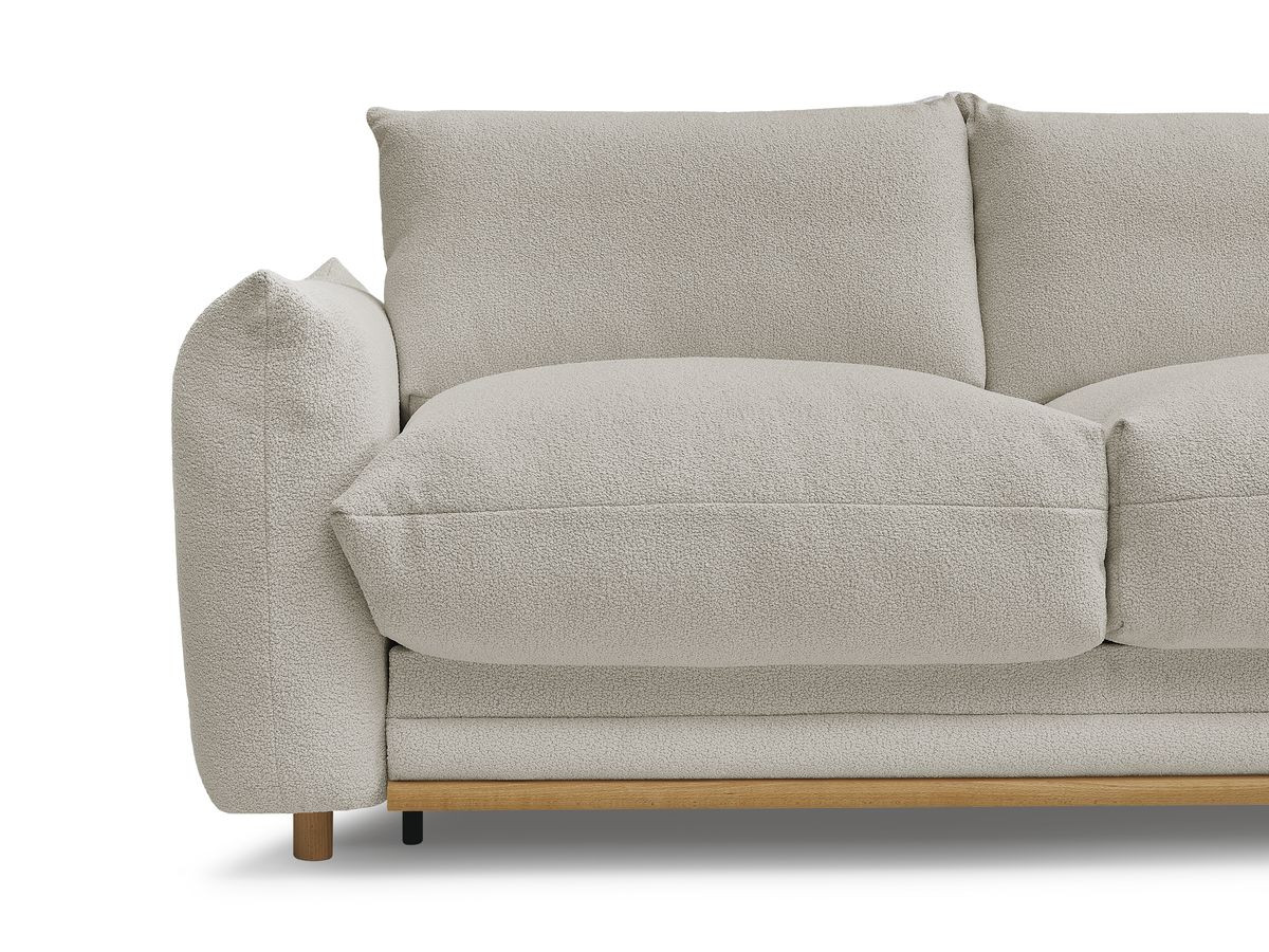 Bobochic Ernest Schlafsofa 3-Sitzer, Liegefläche 190 × 140 / 160 cm Bouclé-Stoff Taupe, Liegefläche 140 × 190 cm