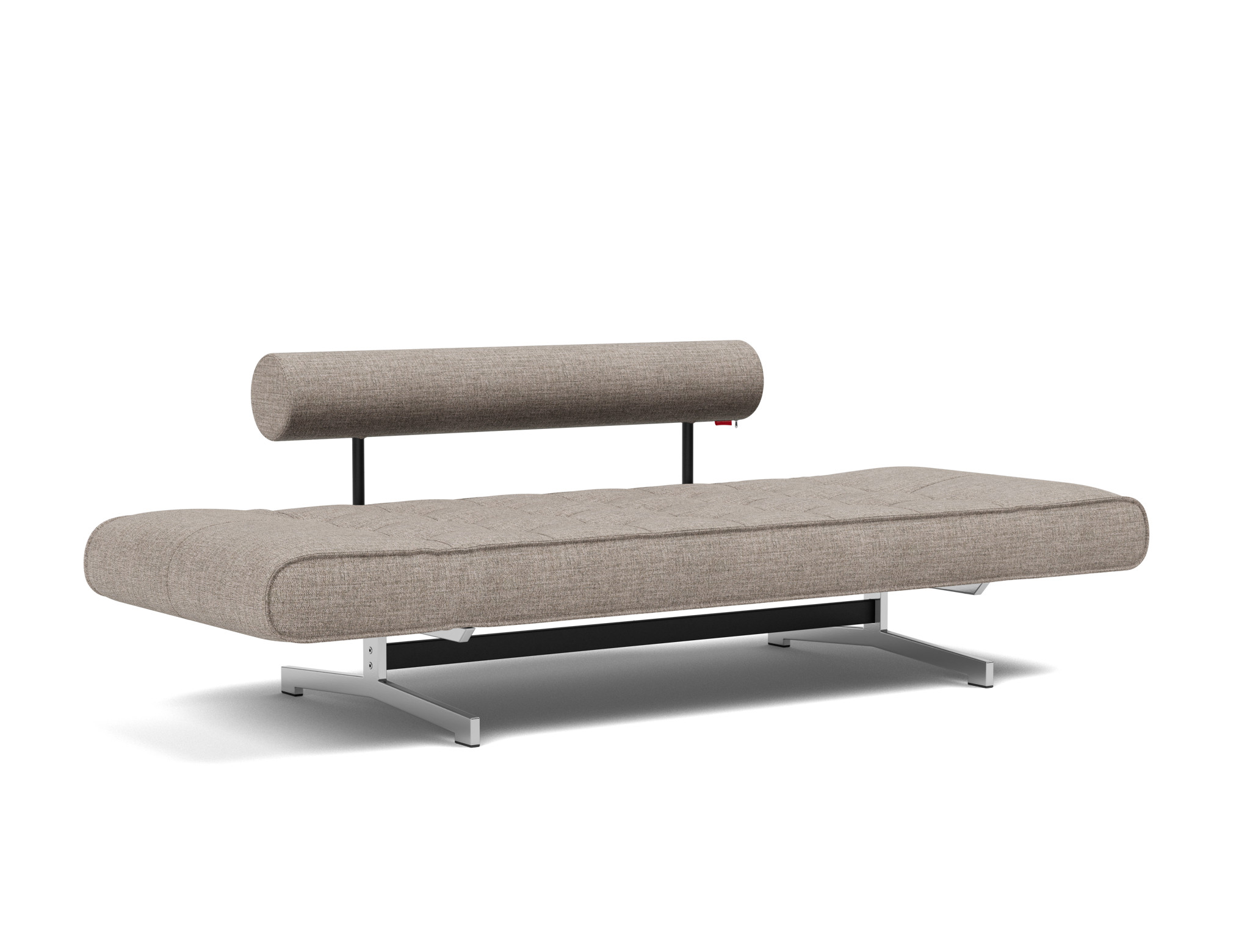 Tagesbett Ghia Chenille Yuveno 472-Warm-Grey Beine Chrom