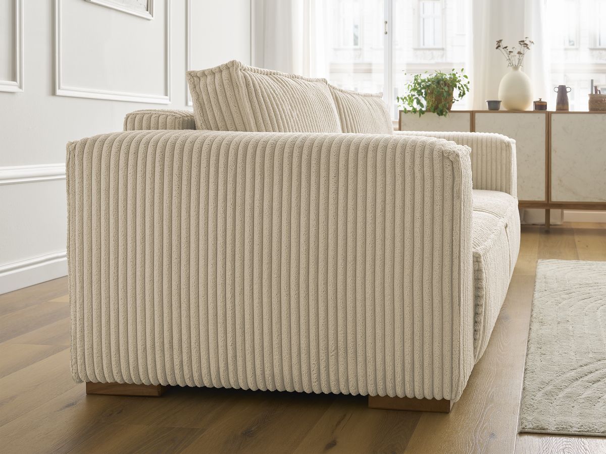 Bobochic Chelsea Sofa 2-Sitzer Breitcord weich Taupe