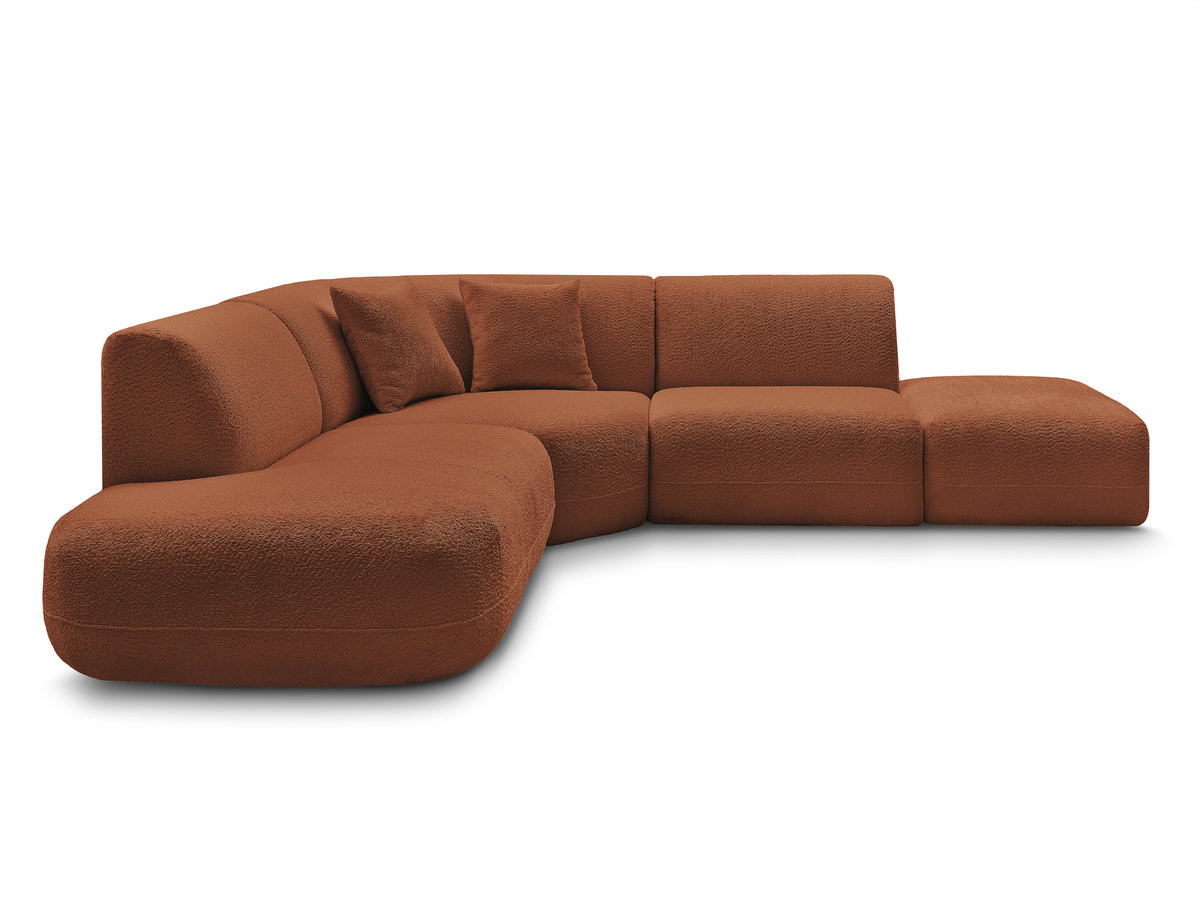 Bobochic Anda Ecksofa 279 × 264 cm Chenille Orange Ecke links