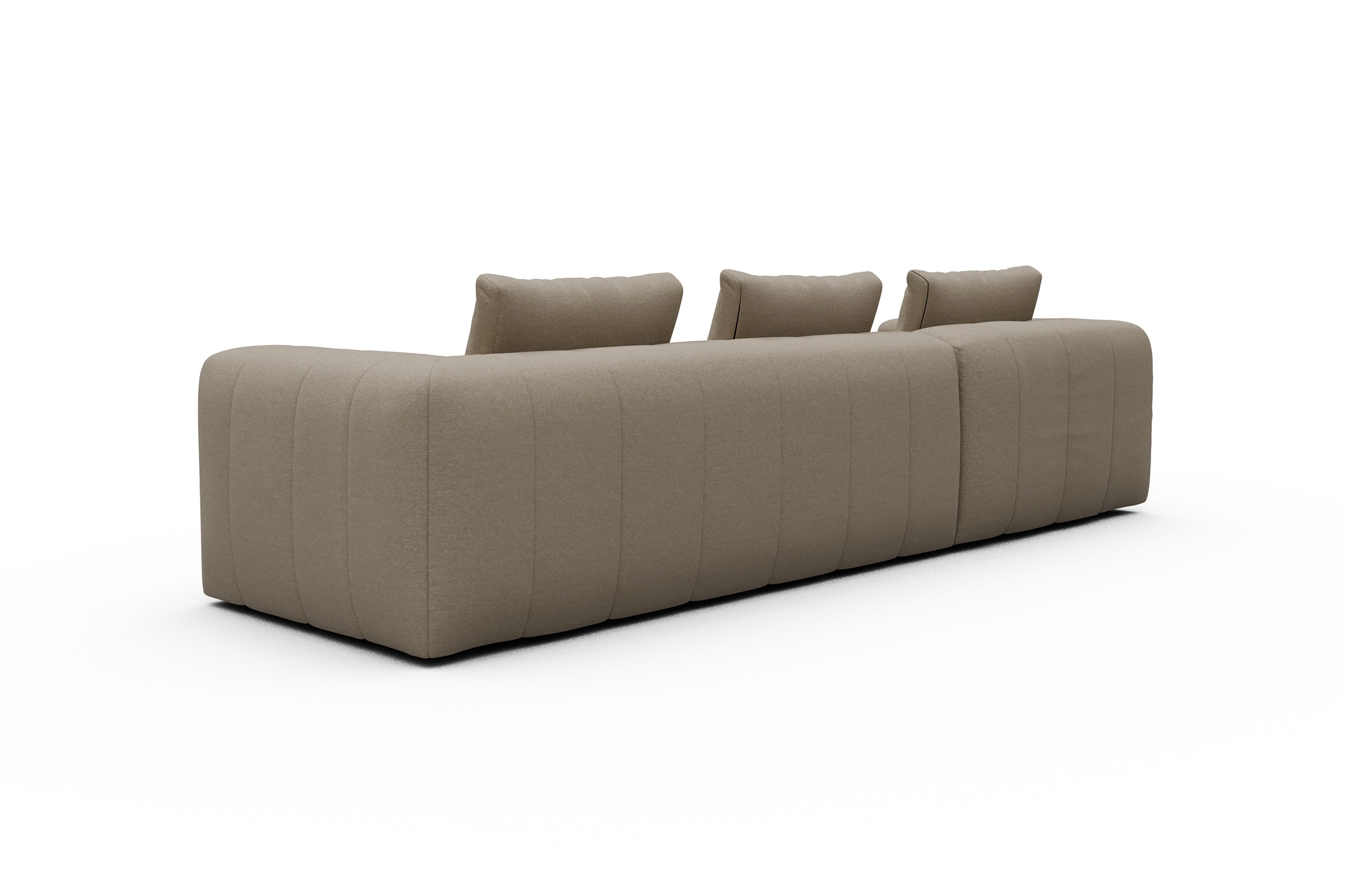 Ecksofa Hugo 2,5-Sitzer Armlehne rechts mit Chaiselongue Satya-Natural