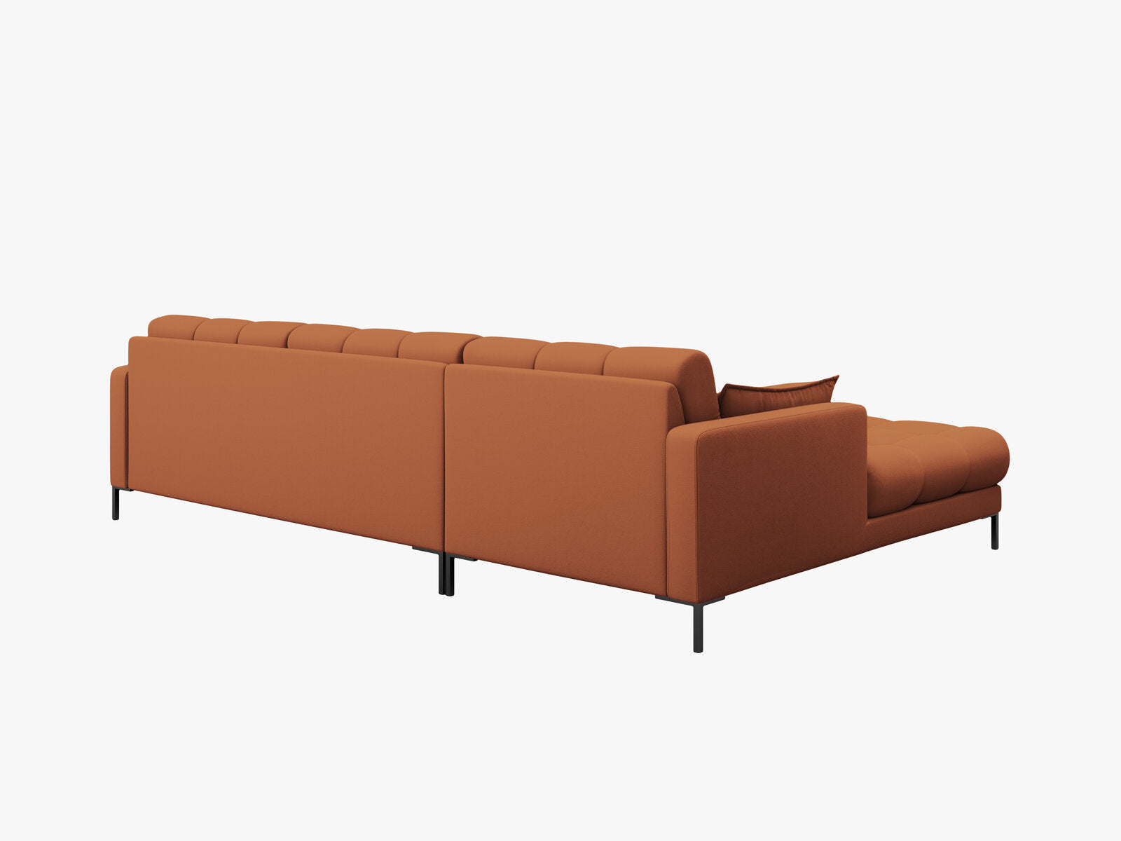 Micadoni Ecksofa Mamaia 5-Sitzer Links Strukturierter Stoff Neve Ziegel schwarze Beine