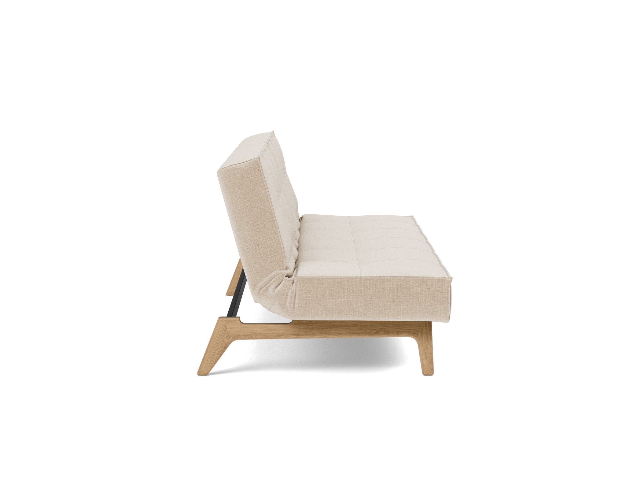 Schlafsofa Splitback Chenille Esina 410-Almond-Beige Beine Eiche