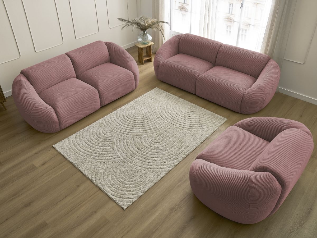 Bobochic Tina Sofa 6-Sitzer Cordsamt Rosa