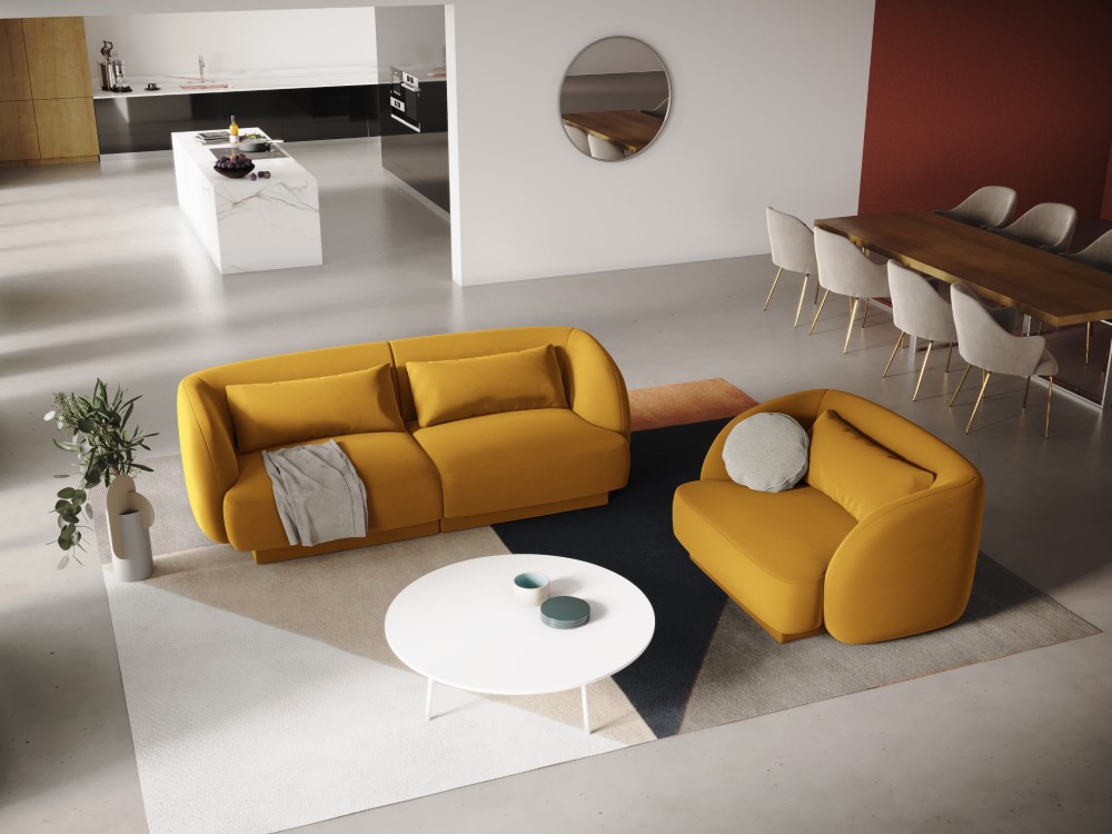 Cosmopolitan Design Sessel Tulum Samt Bluvel Gelb