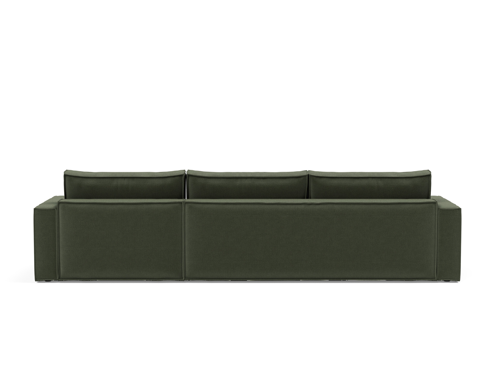 Schlafsofa Newilla mit Chaiselongue Chenille Esina 413-Olive-Green