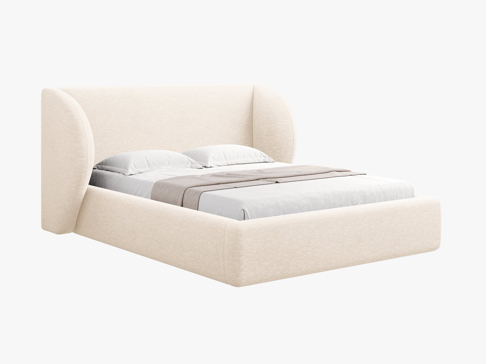 Micadoni Polsterbett Miley Chenille Haga Helles Beige 200x200 moebelfaktor